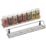 Gewürzregal aus Metall für die Wand, Küchenschrank, küchenschranktüren, Deco, Arbeitsplatte (Bronze, 2 Stücke)