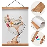 Holz Bilderrahmen hochwertig aus Eiche für Wandbilder, Poster und Fotos magnetisch DIN A4 | Posterleiste Posterschiene Holzrahmen Bilderleiste Klemmleiste (21cm, Eiche)