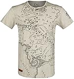 Herr der Ringe Mittelerde Männer T-Shirt grau XXL 100% Baumwolle Fan-Merch, F