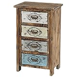 Mendler Kommode Cadiz Schubladenkommode Schrank Shabby-Look, Vintage, 79x48x33