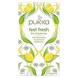 Pukka Bio-Tee Feel Fresh (100% biologische Kräuterteemischung mit Bio-Zitronen, Süßfenchelsamen, Koriandersamen und Vana-Tulsi ), 1er Pack (1 x 20 Beutel)