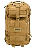 Seibertron Falcon Taktischer Militärischer Rucksack Kompakt Angriff für Wandern Reisen Trekking Tasche Tactical Bag Assault Backpack Military Camping Pack Outdoor Daypacks (Khaki 27L)