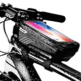 UIHOL Fahrrad Rahmentasche Wasserdicht, Fahrrad Handyhalterung ideal zur Navigation, Fahrradtasche Rahmen Fahrrad Handytasche, Fahrradzubehör für iPhone X/XR/11/12, Samsung bis zu 7.0 Zoll Smartp