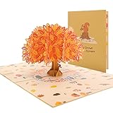 3D Pop Up Grußkarte Mutter Glückwunschkarte (Orange Maple Leaf) 3D Geburtstagskarte mit Umschlag Traum-Geschenk zum Geburtstag, Hochzeitstag, Jahrestag der Frau, Freundin, Mutter - Geschenkk