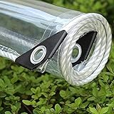 Transparente Plane Abdeckplane,Pflanzenschutz Regen-Vorhänge,PVC Glas Klare wasserdichte Tarps mit Ösen,Schutzplane Für Gartenmöbel,Kältebeständig,Regenfest,F