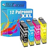 Tito-Express ProSerie 12er Set Druckerpatronen als Ersatz für Epson T1811-T1814XL 18 XL mit 18ml Black & 13ml je Color XXL Inhalt XP-102 XP-200 XP-202 XP-205 XP-210 XP-212 XP-215 XP-225 XP-30