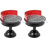 com-four® 2x Aschenbecher aus Metall im Mini Grill Design - Grill-Aschenbecher - Ascher für den Außenbereich - Geschenk für Raucher - Zigarettenhalter (2 Stück - Grill)