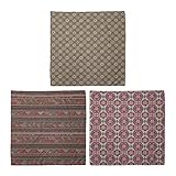 ABAKUHAUS Unisex Bandana, Pastellton Sun Motiv Lateinamerikanische Motive Mandala Damastmedaillon Kunst, 3er Pack, Mehrfarbig