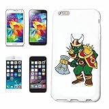 Reifen-Markt Handyhülle kompatibel für iPhone 5 / 5S Wikinger MIT Helm UND AXT Mystery Fantasy SKANDINAVIEN Wikinger Wiki Skull WIKINGERHELM Hardcase Schutzhülle H