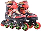 Tante Tina Inliner für Kinder - Unisex Inline Skates mit leuchtenden Frontrollen - Rot/Schwarz - L (38-41)