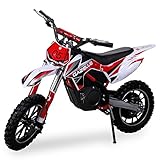 Kinder Mini Crossbike Gazelle ELEKTRO 500 WATT inklusive verstärkter Gabel Dirt Bike Dirtbike Pocket Cross (Rot)