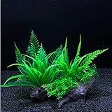 Dulau 2 Stück künstliche Wasserpflanzen, Aquarium Wasserpflanzen, Kunststoff Aquarium Künstliche Pflanze Fisch Tank Dekoration, für Haushaltsbüro Simulation Hydrop