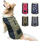 Etechydra Hundemantel Jacke, wasserdichte Wendbare Winter Hundekleidung, Verstellbare Reflektierende Hundejacke Mantel mit Fleecekragen Warme Mäntel für Kleine Mittel Große Hundeweste Grün - XS