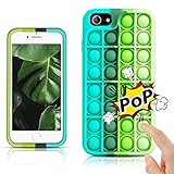 Handyhülle Kompatibel mit iPhone 7/8/ SE 2020,Ultradünn und Sturzsicher,Fidget Toys Stress Relief,Fidget Sensory Toy,Push Pop Bubble Soft Silicone Phone Case,Grü