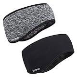 Sport Stirnband, Roysmart Stirnbänder Winter Ohrenwärmer Dehnbar Stirnband Sport Ohrenschützer Thermal Headband beim Jogging, Laufen,Wandern,Fahrrad - Stirnbänder für Damen und Herren (Schwarz + Grau)