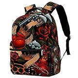 Rucksack Muscheln auf geometrischem Textil Schultasche Rucksack Reise Casual Daypack für Frauen Teenager Mädchen Jung