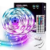 10M LED Strip, COOLAPA RGB LED Streifen, LED Lichterkette Streifen mit Fernbedienung 44-Tasten, 12V 5050 SMD, Beleuchtung von Haus, Party, Küche, Party, 2 Rollen von 5m (10M)