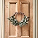 Lights4fun 55cm Weihnachtskranz mit Eicheln und Tannengrün Halbkranz Türk