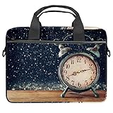 Retro-Wecker, Laptop-Tasche, Messenger-Tasche, schlanke Aktentasche mit Umhängetasche, Computertasche, Computer- und Tablet-Tragetasche für 33,4-36,8 cm (13,4-14,5 Zoll)