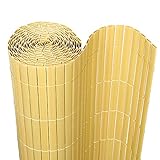 VINGO PVC Sichtschutzzaun Sichtschutzmatte Windschutz Balkon Zaun Sichtschutz für Balkon Außenbereich Swimming Pools, Balkon Umspannung, Bambus 80x500