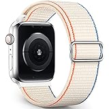 Jiamus Solo Loop Armband Kompatibel mit Apple Watch Armband 38mm 40mm 42mm 44mm,Nylon Geflochten Elastisch Dehnbarer Ersatz Sport Armband für IWatch Series SE/6/5/4/3/2/1,Herren Damen(Patented)