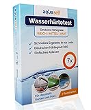 aquaself Wasserhärte Teststreifen – 7 Stück – Deutscher Härtebereich °dH – Wasserhärte testen in weich,