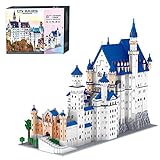 VPPI Modular Haus Bausteine, Bausteine Architektur Modell Schloss Neuschwanstein, Berühmte Architektur 3D Modell Spielzeug, Architektur Konstruktionsspielzeug Kompatibel mit Lego H