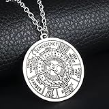 Halskette mit Anhänger für Herren Viking Ancient Compass Guide Halskette Talisman Charm Amulett Skandinavischer Nordischer Anhänger Geschenk Geschenk für Ehemann Vater F