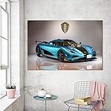 manbgt Moderne Malerei Koenigsegg Agera RSR Hellblau Auto Fahrzeug Wandkunst Bild Leinwand Poster und Drucke für Wohnzimmer Dekor 60x90cm 24x36inch ohne R