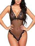 ADOME Body Dessous V-Ausschnitt Reizwäsche Erotic Damen Lingerie Spitzen Body