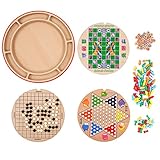 Shanrya Chinesische Spielsteine ​​aus Holz, 10 in 1 Tischspielset Motivieren Intelligenz mit Sockel für den H