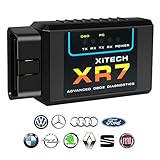 FJLNCOEB OBD2 Bluetooth Adapter, Diagnosegerät Auto OBD II Code Scanner ELM327 Das nur mit Android & Windows Geräten Kompatibel ist OBD2/EOBD CAN für Lesen und Löschen Fehlercode und Batterie T