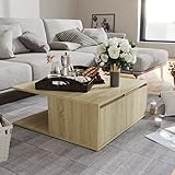 Akooya Couchtisch Sonoma-Eiche 80x80x31 cm Spanp