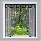 Magnet Fliegengitter Fenster, 105x115cm Insektenschutz Mückengitter Magnetfenster, Magnetisch Moskitonetz für Fenster/Türen, Insektenschutz Magnet Fliegenvorhang Auto Schließ