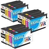 st@r ink 932XL 933XL Druckerpatronen Multipack Ersatz für HP 932 XL 933 XL 932XL Schwarz 933XL Tintenpatronen für HP Officejet 6100 6600 6700 7510 7110 7612 7610 Patronen (12er Pack)