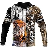 Golden Retriever Duck Hound 3D Ganzkörper Druck Herren Herbst Hoodie Unisex Casual Sweatshirt Zipper Pullover, Kapuzenpullover mit Reißverschluss., XXXXX-Larg