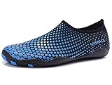 Sixspace Unisex Strandschuhe Aquaschuhe Schwimmschuhe Badeschuhe Wasserschuhe Surfschuhe mit rutschfeste Sohlen für Damen Herren, Blau 43 EU