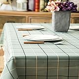 Schlichte Nordic Style Tischdecke, für Buffettisch, Party, Urlaub, Abendessen wasserdichte Karierte Quaste aus Polyester-J