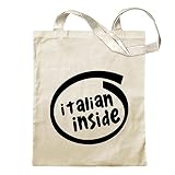 Kiwistar Italien Inside Tragetasche Baumwolltasche Stoffbeutel Umhängetasche Langer Henk