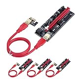 4er-Pack Neuester PCIE Riser VER009S PCI-E-Adapter PCIe 1x bis 16x USB 3.0-Datenkabel für Ethereum Bitcoin Crypto Currency Mining