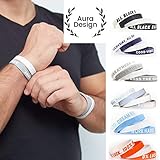 Aura Design Armband für Damen & Herren | Grau & Weiß | Sportarmband | Silikonarmband | Fitness Armband | 4 Armb