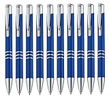 StillRich Metall Kugelschreiber 10 oder 50 Stück | hochwertiger Kulli | blauschreibende Premium Kugelschreiberminen für weiches schreiben (50, Blau)