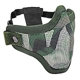 Taktische Crusader 2G Airsoft Strike Steel Halbmaske langlebig untere Gesichtsmaske Tarnung für Jagd, Paintball, Schieß