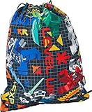 Lego Bags Turnbeutel, Sportbeutel mit Zugband, Schulsportbeutel Lego NINJAGO Prime Empire, Beutel mit Kordel für Kinder und Schüler, Gym Bag in Schwarz/Bunt, Jutebeutel mit Kordelzug aus Poly