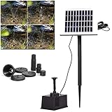 HENGMEI Solar Springbrunnen Solarpumpe für brunnen mit 2W Solar Panel Teichpumpe Springbrunnenpumpe Solar Wasserpumpe für Vogeltränken, Fischteiche, Gartenteich Springb