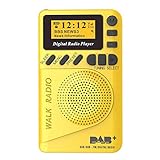 Radio Taschenradio Tragbares,1.5 Zoll LCD ANZEIGE DAB+ AM FM Digitales Radio Pocket Transistor Stereo Radio mit Eingebauten Lautsprechern und Antenne, Wiederaufladbare B