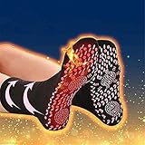 NMSLCNM Beheizte Socken, Turmalin Magnetsocken, Selbstheizende Winter Warme Socken Fußwärmer für Damen Herren, Massage, Fußheizung, Anti-Müdigkeit,Gesundheitssocken,Outdoor Sport,Camping (Black)