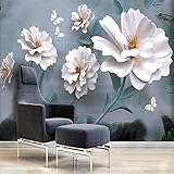 Anpassen Hinweis Welche Größe 3D Fototapete Moderne Blütenblatt Weiße Wandfarbe Wohnzimmer TV Sofa Schlafzimmer Des Wanddekoration fototapete 3d Tapete effekt Vlies wandbild Schlafzimmer-300cm×210