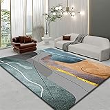 Designer Teppich Wohnzimmer blau Wohnzimmer Teppich blau abstraktes Streifenmuster strapazierf?higer Teppich waschbar Teppich babyzimmer 50X80CM Baby Teppich 1ft 7.7''X2ft 7.5''