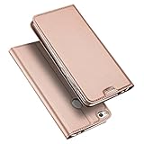 Verco Handyhülle für P8 Lite 2017, Premium Handy Flip Cover für Huawei P8 Lite 2017 Hülle [integr. Magnet] Book Case PU Leder Tasche, Roseg